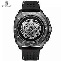 Reloj Ruimas Acero Negro y Silicona Negro RUI-29