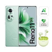 Celular OPPO Reno11 5G 12GB 256GB Verde + Audífonos Enco Buds2 Verde Gratis