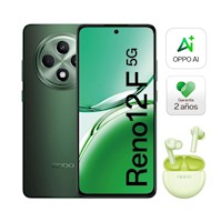 Celular OPPO Reno12 F 5G 12GB 256GB Verde + Audífonos Enco Buds2 Verde Gratis