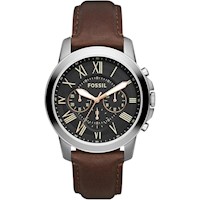RELOJ DE PULSERA FOSSIL PARA HOMBRE CON CORREA DE CUERO MARRÓN, CRONÓGRAFO Y
