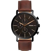 RELOJ CRONÓGRAFO LUTHER DE FOSSIL, CUERO MARRÓN, RESISTENTE AL AGUA, CIERRE