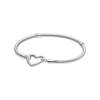 PULSERA PANDORA 599539C00 MOMENTS CADENA SERPIENTE CIERRE CORAZÓN EN PLATA LEY
