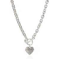 COLLAR GUESS FACTORY 418406-21 CON DIJE LOGOTIPO PALANCA MUJER DISEÑO CORAZÓN