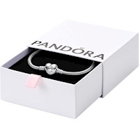 PULSERA PANDORA MOMENTS TIPO SERPIENTE CON DIJE CORAZÓN Y CAJA REGALO