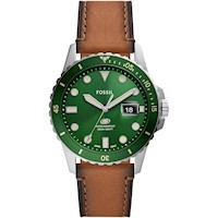 RELOJ FOSSIL DE HOMBRE EN ACERO INOXIDABLE, CORREA MARRÓN, RESISTENCIA AL