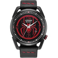 CITIZEN RELOJ ECO-DRIVE MARVEL MILES MORALES DE ACERO INOXIDABLE NEGRO, CORREA