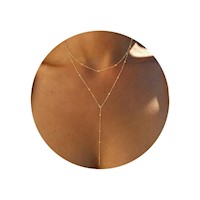 COLLAR UNALUKA GOLD FOXGIRL MODA CON CADENA CIRCONITAS Y CHAPADO EN ORO 14K