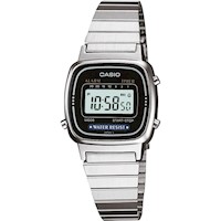 RELOJ DIGITAL CASIO PARA MUJER CON PULSERA DE ACERO INOXIDABLE, MODELO LA670W,