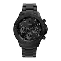 RELOJ BANNON DE FOSSIL, MULTIFUNCIÓN EN ACERO INOXIDABLE NEGRO CON CIERRE
