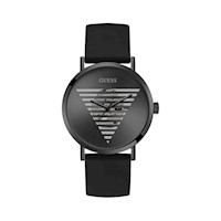 RELOJ GUESS PARA HOMBRE CON CORREA DE SILICONA, ESFERA NEGRA, MOVIMIENTO DE