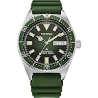 RELOJ CITIZEN PROMASTER AUTOMÁTICO, CORREA DE POLIURETANO VERDE, ACERO