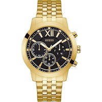 ELEGANTE RELOJ DE PULSERA GUESS MULTIFUNCIÓN PARA HOMBRE EN DORADO Y NEGRO,