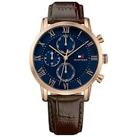 RELOJ TOMMY HILFIGER ESTILO DEPORTIVO CON MOVIMIENTO DE CUARZO, ESFERA AZUL,