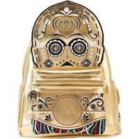 BOLSO LOUNGEFLY STBK0366 MULTICOLOR STAR WARS C-3PO BORDADO CORREA DOBLE MUJER
