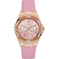 RELOJ GUESS SILICONA ROSA, CRONÓGRAFO PARA MUJER, RESISTENTE AL AGUA Y CON