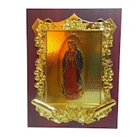 Retrato Cuadro Religioso Virgen de Guadalupe Pergamino 17cm