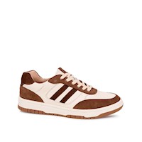 Zapatilla Casual RICARDO-2605 Blanco/Cocoa Viale Homme Cuero