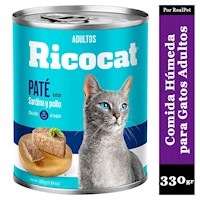 Paté para Gatos Adultos Ricocat Sardina y Pollo 330gr