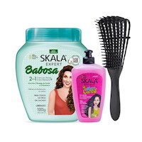 Máscara 2 en 1 + Gel Mais Cachos Skala Babosa ó Aloe Vera + Peine Detangler