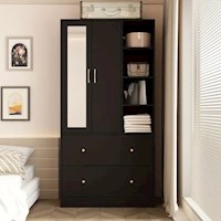 Ropero de Melamina Moderno Negro 90cm