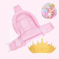 Pack malla y gorro de baño coronita amarillo para bebe