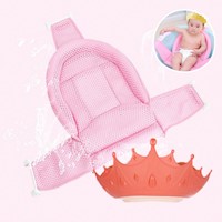 Pack malla y gorro de baño coronita rosado para bebe