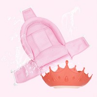 Pack malla y gorro de baño coronita rosado para bebe