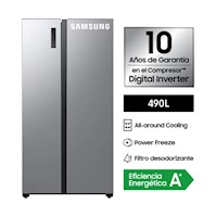 Refrigeradora Samsung 490LT Side by Side RS52B3000M9/PE Silver