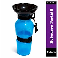 Bebedero Portátil para Perros Color Celeste