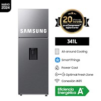 Refrigeradora Samsung 341LT Top Mount Freezer con Dispensador Silver