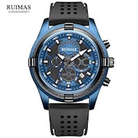 Reloj Ruimas Acero Azul Negro y Silicona Negro RUI-40