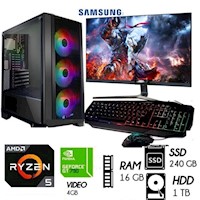 COMPUTADORA PC GAMER RYZEN 5-5TH RAM 16GB  GT 730 4GB DISCO 1TB+SSD 240GB M24