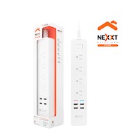 Regleta inteligente Nexxt NHP-E610 4 salidas 4USB Control por voz Wifi 2.4GHz