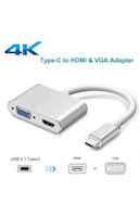 Convertidor USB 3.1 Tipo C a VGA y HDMI