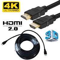 Cable hdmi 2.0 4k,ultra hd alta velocidad 3d 20 metros 2160p - pvc