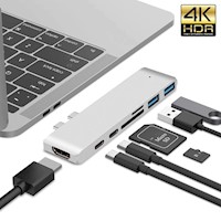 7 en 1 tipo C a HDMi USB 3.0 + TF Micro SD Lector de tarjetas hub