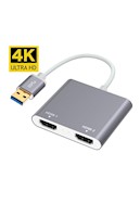 Convertidor USB 3.0 a 2 HDMI Splitter