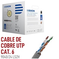 Rollo Cable de cobre Cat 6 DIXON 9040/24 LSZH 24 AWG PVC 305 metros