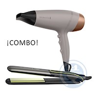 Combo Remington Alisadora Shine Therapy S12A y Secador D26A