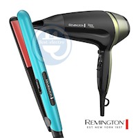 Combo Remington Alisadora Ceramic Colors S1520 y Secador D13A Shine Therapy