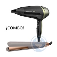 Combo Remington Alisadora Colageno Therapy S31A y Secador D13A Shine Therapy