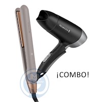 Combo Remington Alisadora Colageno Therapy S31A y Secador de Viaje D2400