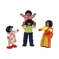 Familia de personajes para casita Voila Afro americana