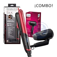Combo Alisadora Remington Silk Profesional S9600 y Secador Philips.