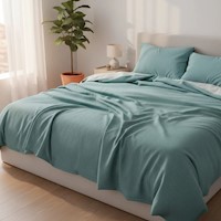 Juego de sabanas  algodón pima interiotex  180 hilos color Ortiga