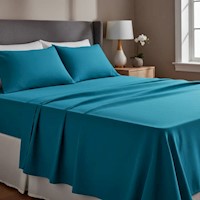 Juego de sabanas  algodón pima interiotex  180 hilos color  Turquezol