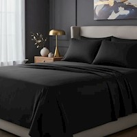 Juego de sabanas  algodón pima interiotex  180 hilos color  Negro