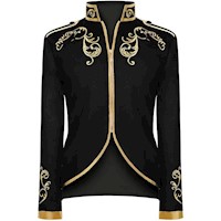 Chaqueta Con Bordado Dorado Hombre Elegante Corte Príncipe