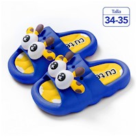 Sandalias Kawaii para Niños Diseño 3D Jirafa Azul Z35