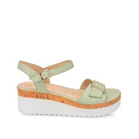 Sandalia D'orsay Casual ALE-2415 Verde/Menta Viale Cuero